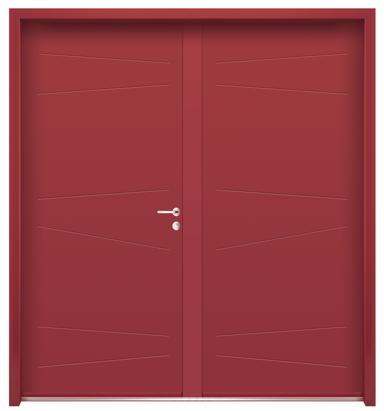 A1+DV Bloc porte d&#039;entrée métallique  double vantail, isolant, simple action, validé sur support rigide