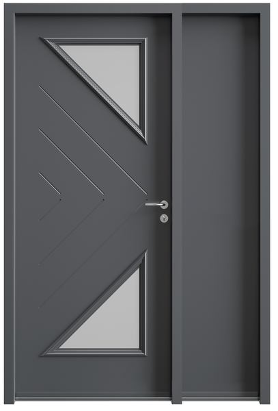 A1+TP Blocs portes d'entrée métallique simple vantail avec tiercé fixe plein, isolant, simple action, validé sur support rigide
