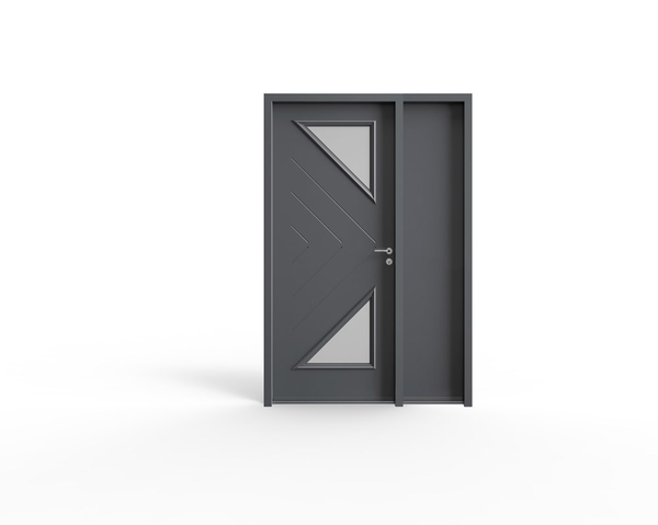 A1+TP Blocs portes d'entrée métallique simple vantail avec tiercé fixe plein, isolant, simple action, validé sur support rigide